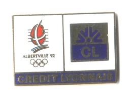 CC234 Pin's Albertville Jeux Olympiques Banque Crédit Lyonnais Signé Cojo 1990  Egf Achat Immédiat - Wintersport