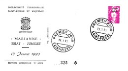 FDC PREMIER JOUR  Saint-Pierre Et Miquelon 1993 Marianne Bicentenaire 572 - FDC