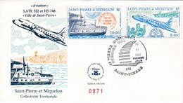 FDC PREMIER JOUR  Saint-Pierre Et Miquelon 1987 Avion Ville De Saint Pierre PA 64 65 PA64 PA65 - FDC