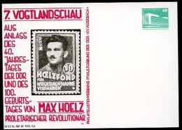 DDR PP18 B2/001 Privat-Postkarte VOGTLANDSCHAU MAX HOELZ Falkenstein 1989  NGK 3,00 € - Cartoline Private - Nuovi