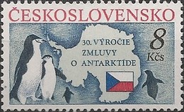 CZECHOSLOVAKIA - ANTARCTIC TREATY, 30th ANNIVERSARY 1991 - MNH - Tratado Antártico