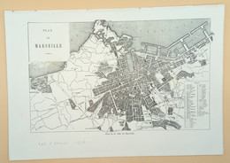 Carte Géographique Marseille 1876/ Geographical Map Marseille 1876 - Cartes Géographiques
