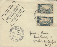 23-4-47-  Enveloppe Affr. 3 F. Oblit. 1ère Visite D'un Président De La République - SainT- Louis - Cartas & Documentos