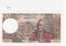 Billet En SUP + Du 10 Francs VOLTAIRE Du 6 MARS 1969 - 18503 Alph N. 481 @ N° Fayette : 62.37 - 10 F 1963-1973 ''Voltaire''