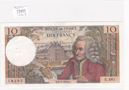 Billet En SUP + Du 10 Francs VOLTAIRE Du 6 MARS 1969 - 18493 Alph N. 481 @ N° Fayette : 62.37 - 10 F 1963-1973 ''Voltaire''