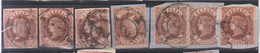 Año 1862 Edifil 58 Isabel II 6 Sellos Matasellos Rueda De Carreta 2-3 - Gebraucht