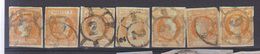 Año 1860 Edifil 52 Isabel II 6 Sellos Matasellos Rueda De Carreta 1-2-6 - Used Stamps