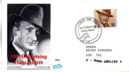 BRD Schmuck-FDC "100. Geburtstag Von Hans Albers" Mi. 1561 ESSt 12.9.1991 BONN 1 - FDC: Covers