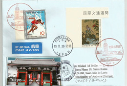 JAPAN:Sensō-ji,ancient Buddhist Temple,Tokyo's Oldest Temple, On Letter Japan Sent To Andorra,with Arrival Postmark - Buddhism