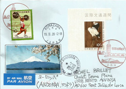 JAPAN: Mount Fuji,the Highest Volcano In Japan 3,776 M. On Letter Japan Sent To Andorra,with Arrival Postmark - Volcanos