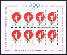 Poland 1964  Tokyo Olympic Games Olympic Flame Is A Symbol Used In The Olympic Movement Full Sheet MHN** P50 - Fiscali