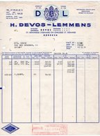 H. DEVOS - LEMMENS - SAUCES - MOUTARDE - CAPRES - OLIVES - HOBOKEN - CHIMAY - 31 AOUT 1954. - Alimentaire