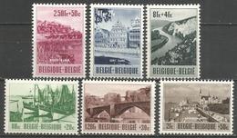 (E059) BELGIQUE - N°918à923 * - Culture Tourisme - Oostende, Bouillon, Antwerpen, Namur, Gent, Rocher De Freyr - Ungebraucht