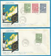 (E063) BELGIQUE - FDC N°927à929  - Idée Européenne - Bureau Européen De La Jeunesse Et De L'Enfance - - 1951-1960