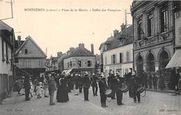 78-BONNIERES-SUR-SEINE-PLACE DE LA MAIRIE , DEFILE DES POMPIERS - Bonnieres Sur Seine