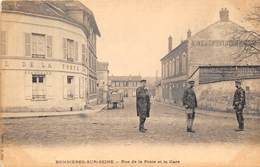 78-BONNIERES-SUR-SEINE - RUE DE LA POSTE ET LA GARE - Bonnieres Sur Seine