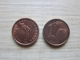 Slovenia 2007  1 Cent Euro Coin, UNC But Oxided - Slovenia