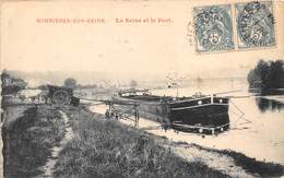 78-BONNIERES-SUR-SEINE - LA SEINE ET LE PORT - Bonnieres Sur Seine