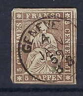 SUISSE 1859:  ZNr. 22G,   TB Obl.  CAD Genève Du 4.I.59 - Gebraucht