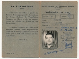 MAROC - Centre National De Transfusion Sanguine Du Maroc - Volontaire Du Sang - 1964 - Non Classés
