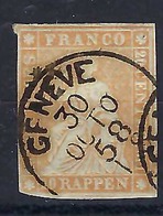 SUISSE 1857:  ZNr. 25D,   TB Obl.  CAD Genève Du 20.II.62   Forte Cote ! - Gebraucht