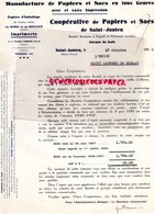 87 - SAINT JUNIEN - ST JUNIEN-LETTRE  COOPERATIVE PAPIERS ET SACS - IMPRIMERIE PAPIERS EMBALLAGE- CHEMIN DU GOTH-1937 - Imprenta & Papelería