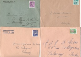 4 LETTRES AFFRANCHIES PREOBLITERE N° 78 + N° 106 + N° 119 + N° 123 - - 1953-1960