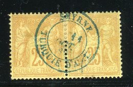 Rare Paire De N° 92 - Cachet à Date Du Bureau Français De Smyrne ( Turquie ) - 1876-1898 Sage (Type II)