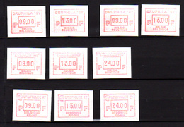 Belgique  1987, Timbres Distributeurs,  ATM 63-64-65**, Cote 62,50 € - 1980-1999