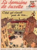 LA SEMAINE DE SUZETTE- 25 NOVE. 1954- N° 52 ESCALE A ZANZIBAR-BONS POINTS - La Semaine De Suzette