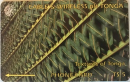 TONGA  -  Phonecards  - Cable § Wireless  - Texture Of Tonga  -  T$5 - Tonga