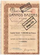 Titre Ancien -Sté Anonyme Des Grands Bazars à Liège -Anciennement Sté Anonyme Du Grand Bazar De Francfort Sur Mein -1904 - Autres & Non Classés