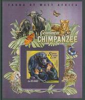 Chimpanzee Chimpanzees Tiger Tigers Buffalo Buffalos Big Cats Animals Sierra Leone MNH S/S Stamp 2015 - Schimpansen