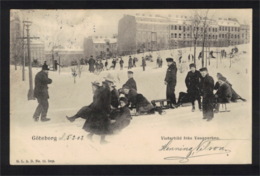 DF1260 - GÖTENBORG VINTERBILD FRÁN VASAPARKEN - WINTER SCENE W/ SLEDGES - Zweden