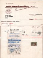 MAISON HENRI GENUCCHI - MONT BLANC - A L'OURS - GERBER - HERO LENZBOURG - BRUXELLES - 27 DECEMBRE 1956. - Alimentos
