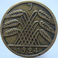 LaZooRo: Germany 5 Pfennig 1924 J XF / UNC - 5 Renten- & 5 Reichspfennig