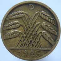 LaZooRo: Germany 5 Pfennig 1925 D XF / UNC - 5 Renten- & 5 Reichspfennig