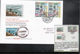 Liechtenstein 2002 Zeppeli Flug Vaduz-Altenrhein - Erste Amtliche Postbefoederung Des Zeppelin NT Ab Liechtenstein - Covers & Documents