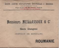 ROUMANIE  VIEILLE ENVELOPPE DE PARIS  POUR LA ROUMANIE  VOIR LE SCAN - Otros & Sin Clasificación