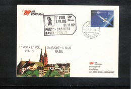 Portugal 1991 TAP First Flight Porto - Basel - Lettres & Documents