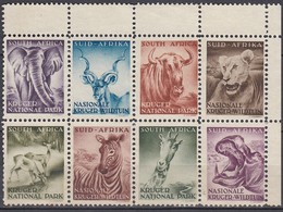 South Africa RSA - 1960's - Kruger National Park Lion Giraffe Zebra Wildebeest Kudu Elephant - Cinderellas Seals Labels - Game