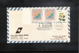 Argentina 1983 Swissair First Direct Flight Buenos Aires - Brasil - Geneva - Covers & Documents