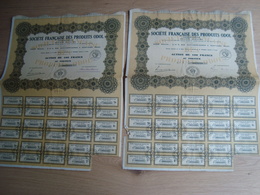 LOT DE 2 ACTIONS DE 100 FRANCS SOCIETE FRANCAISE DES PRODUITS ODOL - Autres & Non Classés