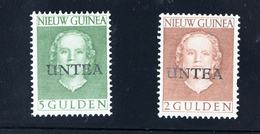 LOT 2 Postzegels NIEUW GUINEA 1962 UNTEA 2 GLD + 5 GLD POSTFRIS MNH ** - Netherlands New Guinea