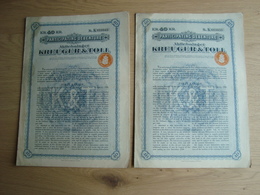 LOT DE 2 ACTION 40 KR. AKTIEBOLAGET KREUGER & TOLL - Other & Unclassified