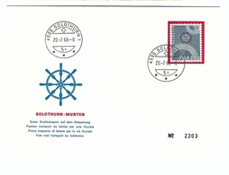 SUISSE 1968:   1er Transport De Lettres Par Voie Fluviale - Bateaux