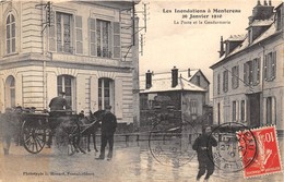 77-MONTEREAU- LES INONDATIONS , LA POSTE ET LA GENDARMERIE 1910 - Montereau