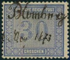 1872, 30 Groschen Innendienst Mit Handschriftlicher Entwertung "Blumberg" - Oblitérés