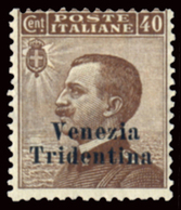 ITALIA TRENTINO-ALTO ADIGE 1918 40 CENT. (Sass. 24) NUOVO LINGUELLATO OFFERTA - Trente