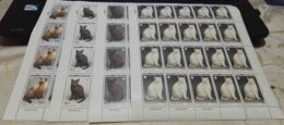 Thailand 1995 Animals Cats Mi#1649-1652 Mint Never Hinged Full Sheets Of 20 - Thailand